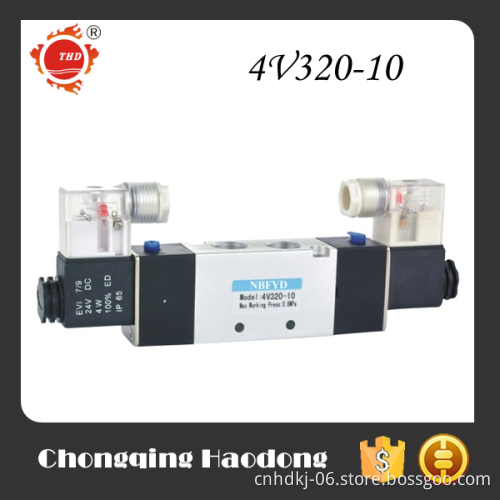 4V320-10-DC 12V 3/8" NPT 4 Way 2 Position Double Solenoid Valve